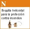 Boquilla helicoidal para la proteccion contra incendios