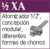 Atomizador 1/2' concepcion modular diferentes formas de chorros